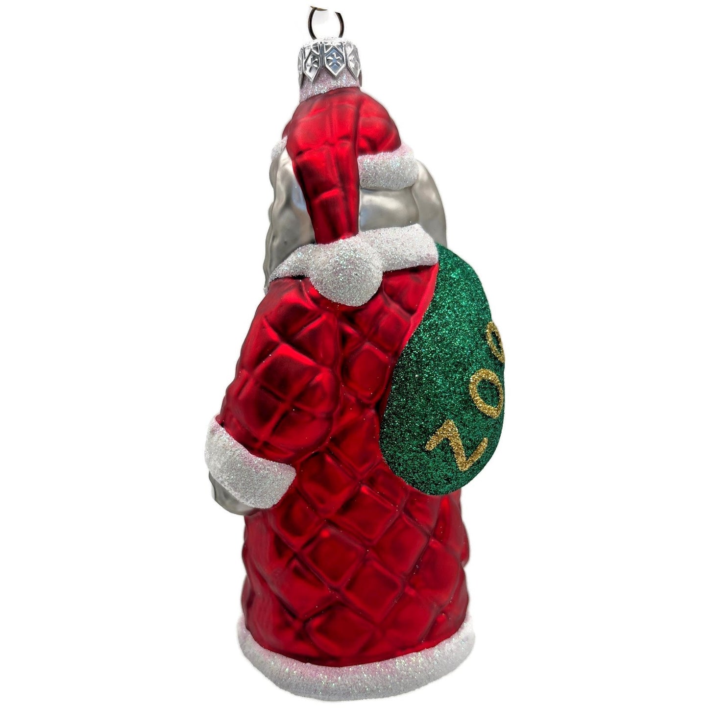 Patricia Breen Christmas at the Zoo Red Glittered Bag Elephant Santa Ornament