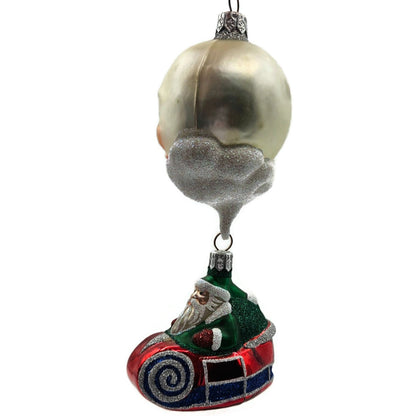 Patricia Breen Ornament Night Flight Santa Red Sleigh Pearl Moon Christmas Decor