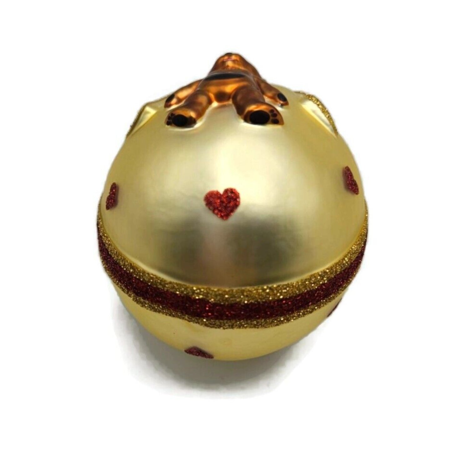 Patricia Breen Caseys Egg Hearts Teddy Bear Ribbon Gold Christmas Tree Ornament