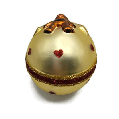 Patricia Breen Caseys Egg Hearts Teddy Bear Ribbon Gold Christmas Tree Ornament