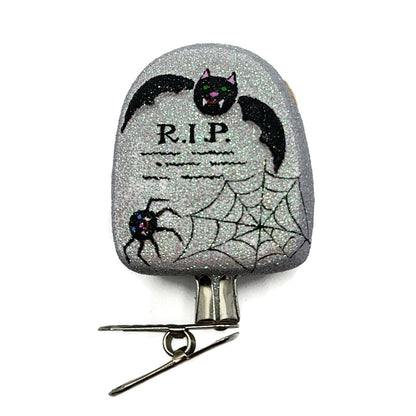 Patricia Breen Halloween Headstone Dracula RIP Bat Spider Christmas Ornament