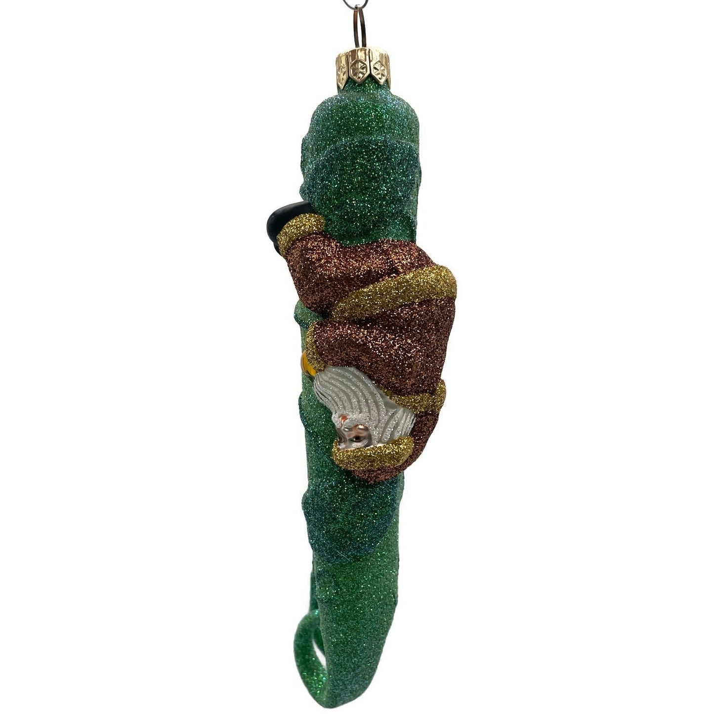 Patricia Breen Santa and the Beanstalk Copper Glittered Christmas Tree Ornament