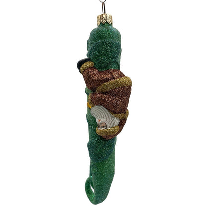 Patricia Breen Santa and the Beanstalk Copper Glittered Christmas Tree Ornament