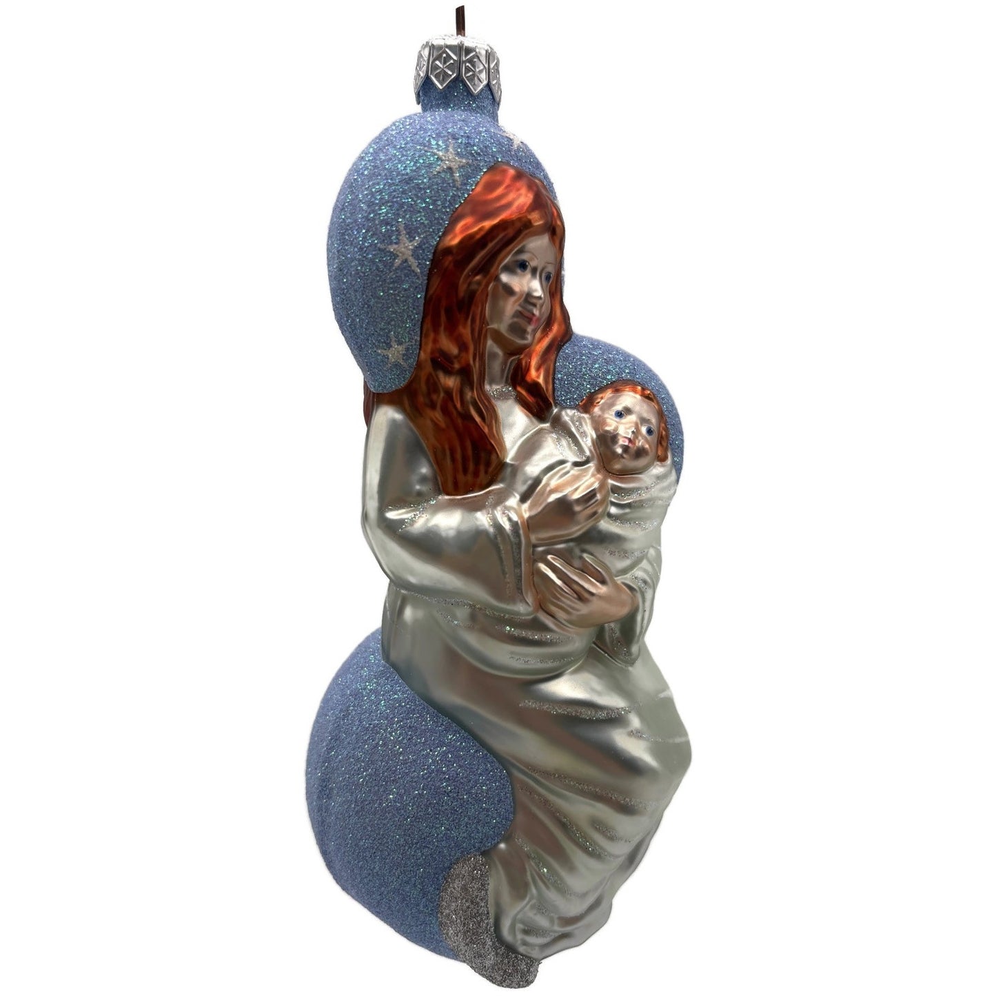 Patricia Breen Seated Madonna Blue Stars Christian Jesus Christmas Tree Ornament