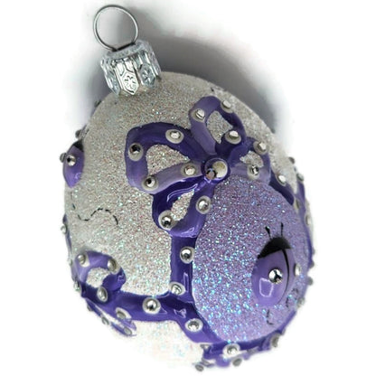 Patricia Breen Beribboned Egg Ladybugs Violet Easter Egg Purple Tree Ornament
