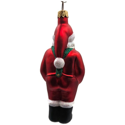 Patricia Breen Workshop Santa Red Green Glittered Suspenders Christmas Ornament