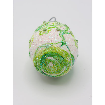 Patricia Breen Miniature Egg Chinoiserie Fan Peridot Easter Holiday Ornament
