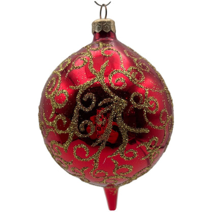 Christopher Radko Rhapsody Red Gold Drop Christmas Tree Ornament 96-260-0