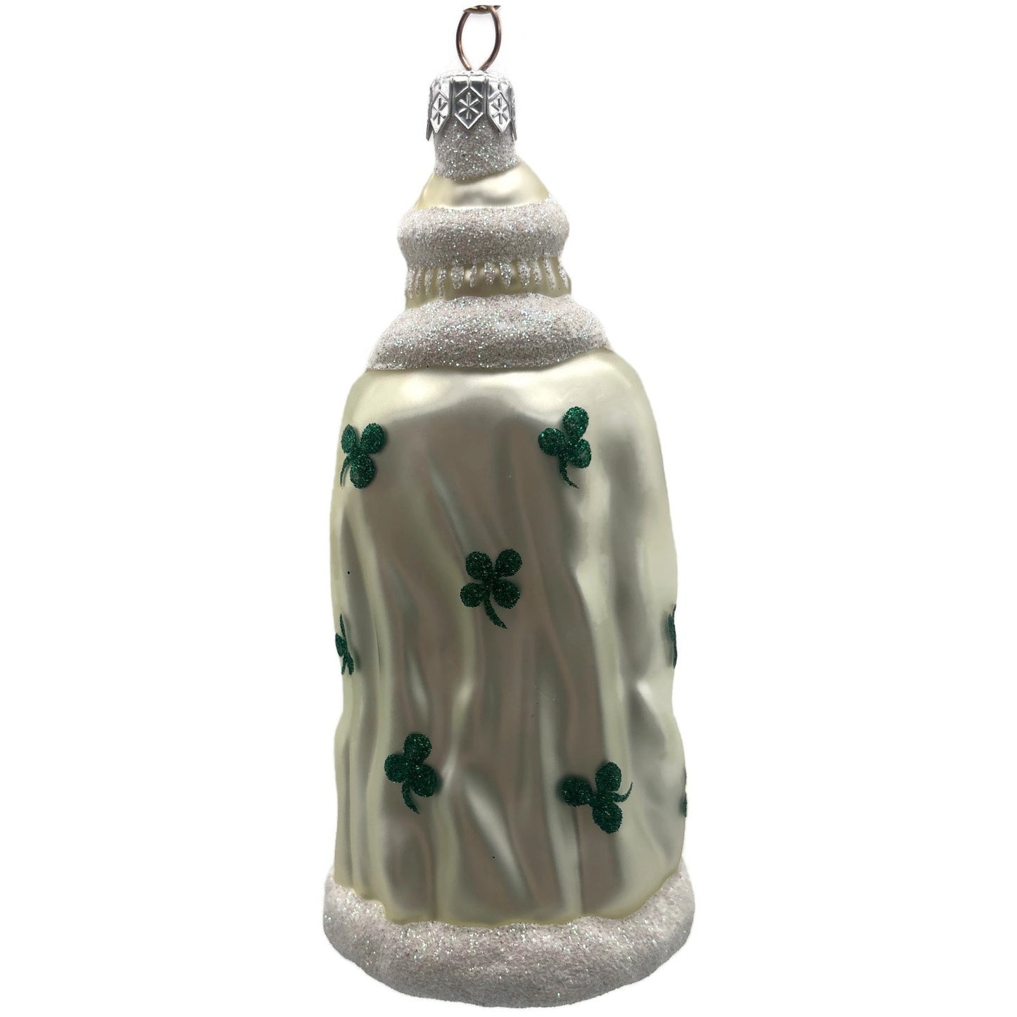 Patricia Breen Santa of the North Pearl Green Shamrocks St. Patrick's Ornament