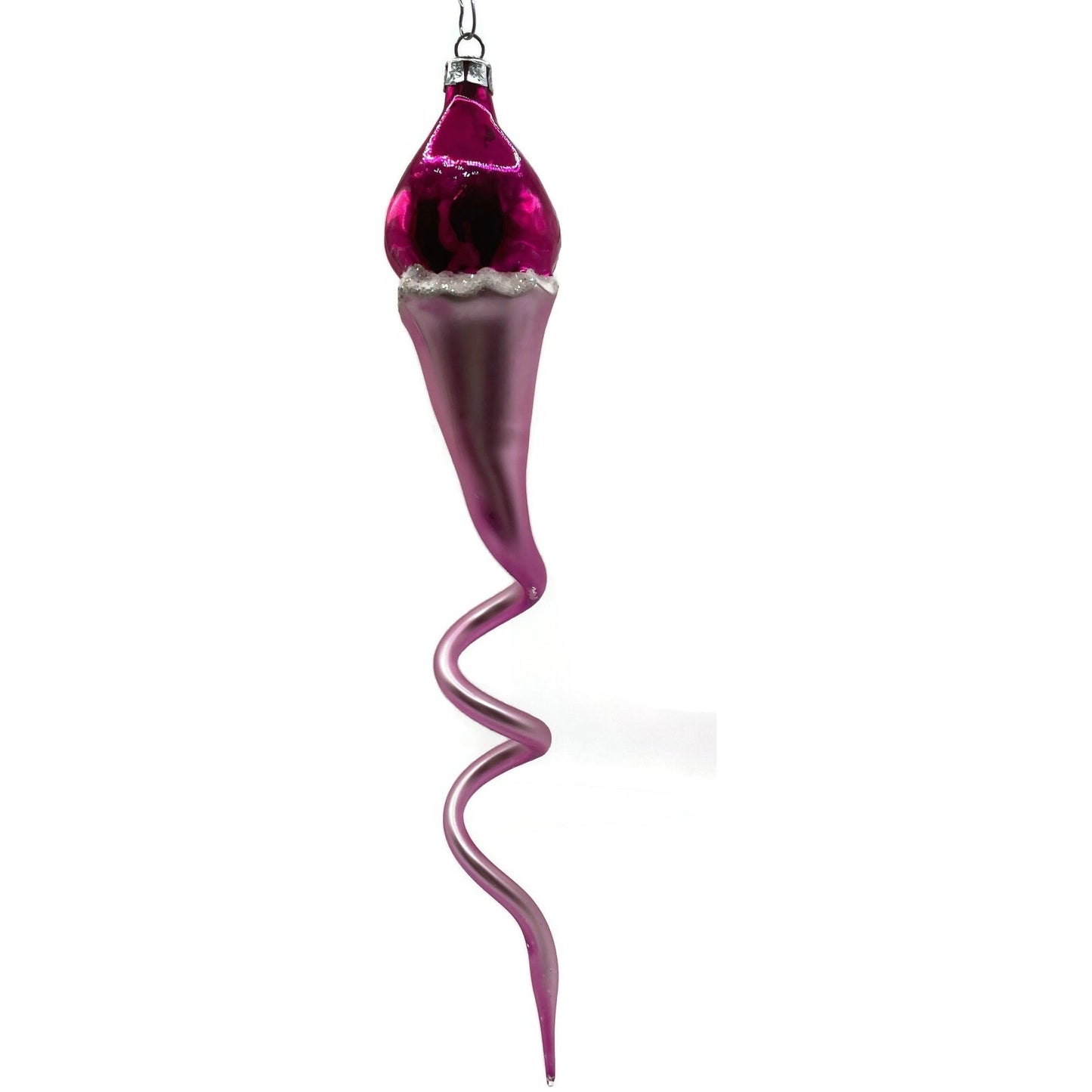 Christopher Radko Ornament Clown Snake Hot Pink Jester Spiral Twist Christmas