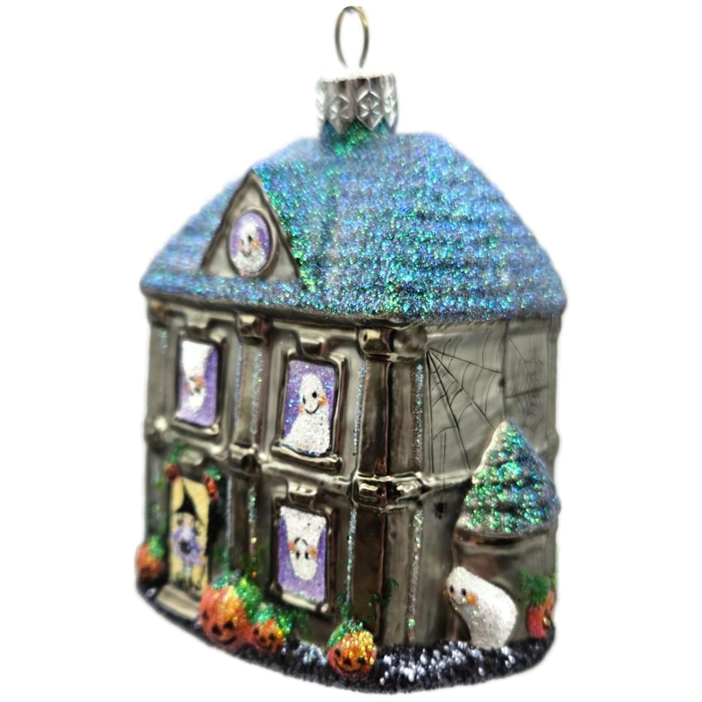 Patricia Breen Halloween Boo Manor Pumpkins Silver Ghosts Christmas Ornament