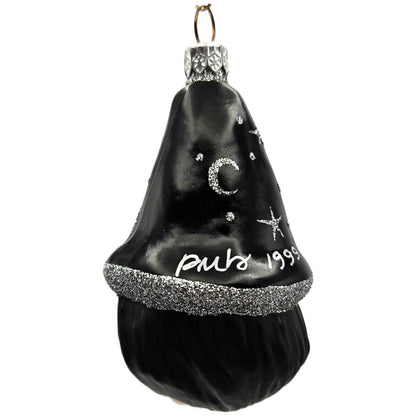 Patricia Breen Witch Hazel Black Hat Silver Moon Stars Halloween Ornament CO