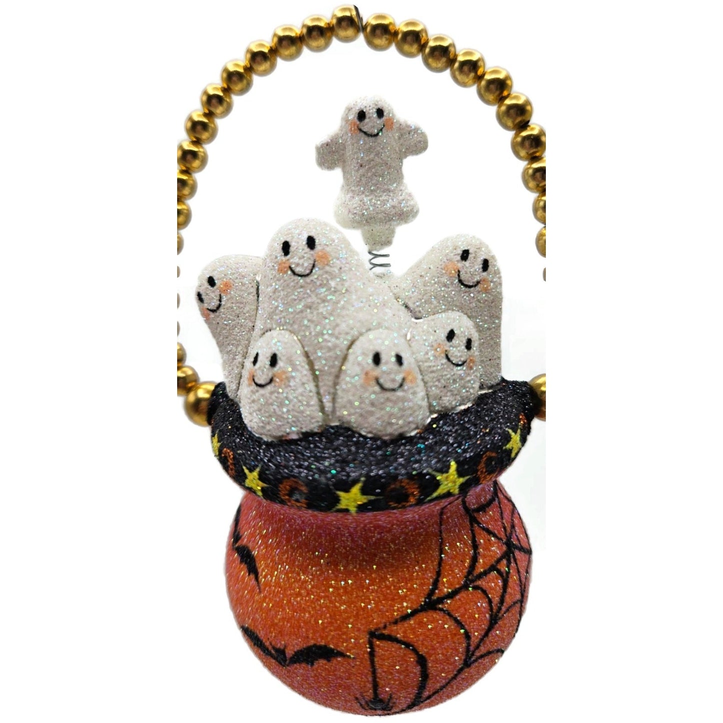 Patricia Breen Ghostly Cauldron Moons Orange Stars Halloween Christmas Ornament