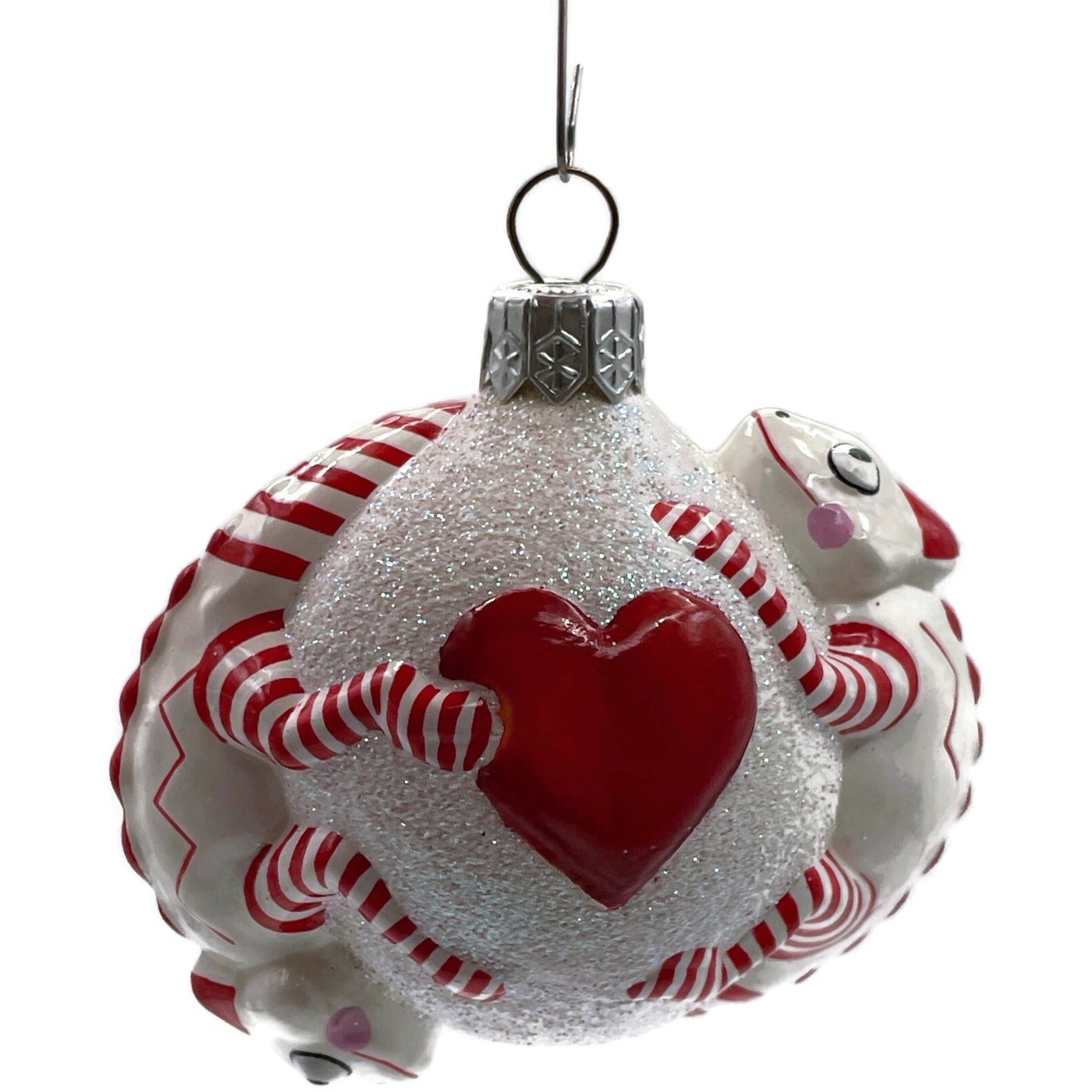 Patricia Breen Once Again for James Hearts Striped Chameleon Valentines Ornament