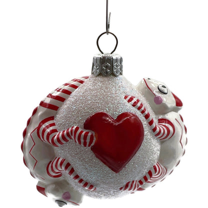 Patricia Breen Once Again for James Hearts Striped Chameleon Valentines Ornament