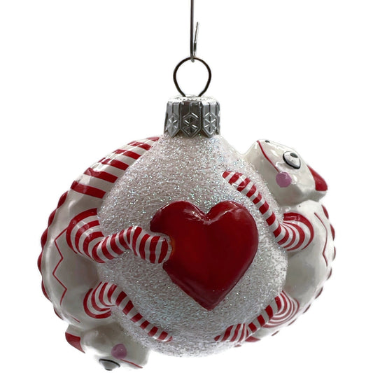 Patricia Breen Once Again for James Hearts Striped Chameleon Valentines Ornament