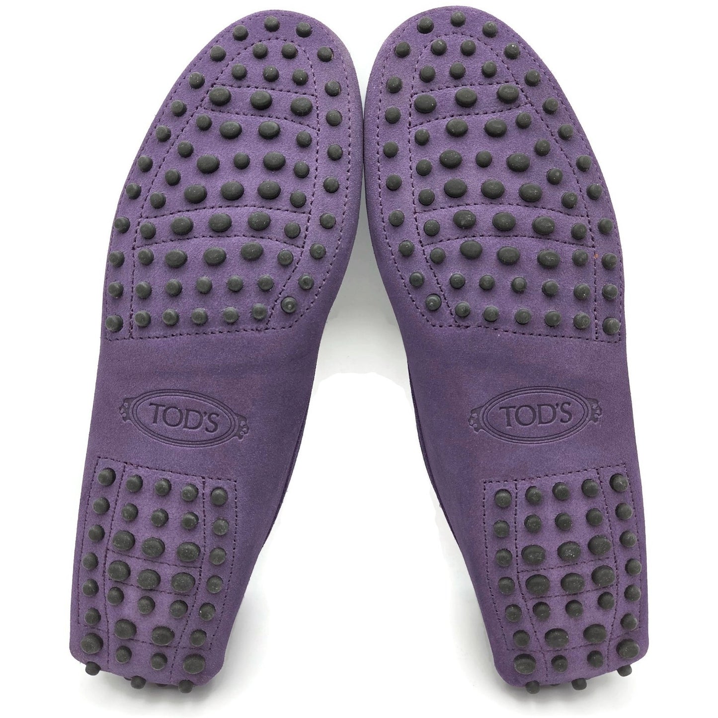 TOD'S Purple Suede Gommino Driving Moccasins Loafers Shoes Womens Size 39.5