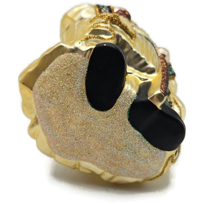 Patricia Breen Van Mourik Santa Gold Brown Flowers Fall Christmas Tree Ornament