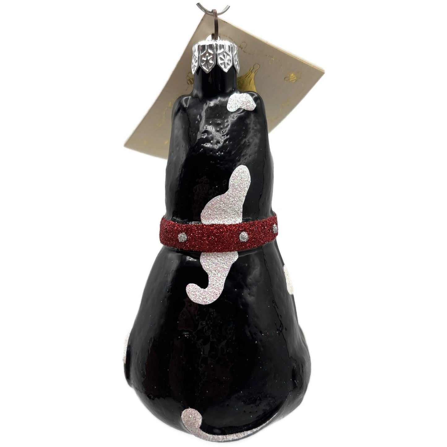 Patricia Breen Laughing Dog Black Fangs Sitting Pet Christmas Tree Ornament