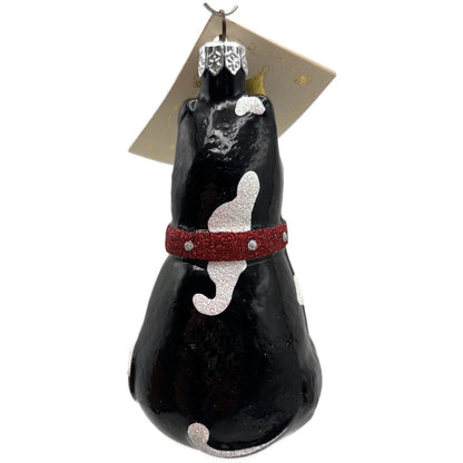 Patricia Breen Laughing Dog Black Fangs Sitting Pet Christmas Tree Ornament