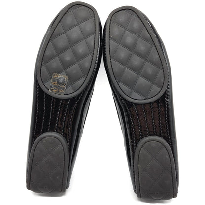 Chanel Black Patent Leather Moccasins Loafers Womens EU 40 / US 10B + Dust Bags