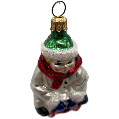 Christopher Radko Here I Go Child Sledding Christmas Tree Ornament 96-186-0