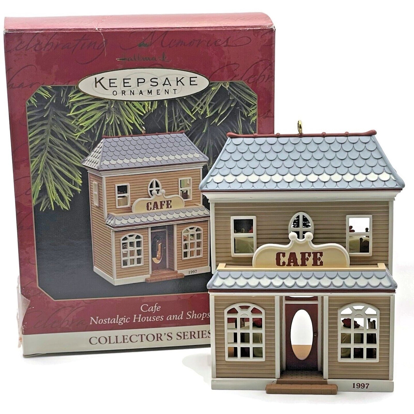 Hallmark Cafe 1997 Nostalgic Holiday Christmas Village Tree Keepsake Ornament