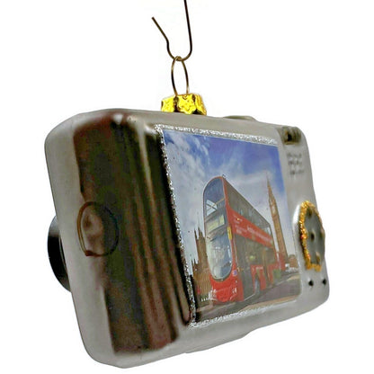 Digital Camera Double Decker Bus London England Christmas Tree Decor Ornament
