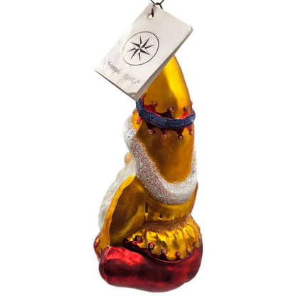 Christopher Radko Elfin Magic Sitting Gold Red Pants Christmas Tree Ornament