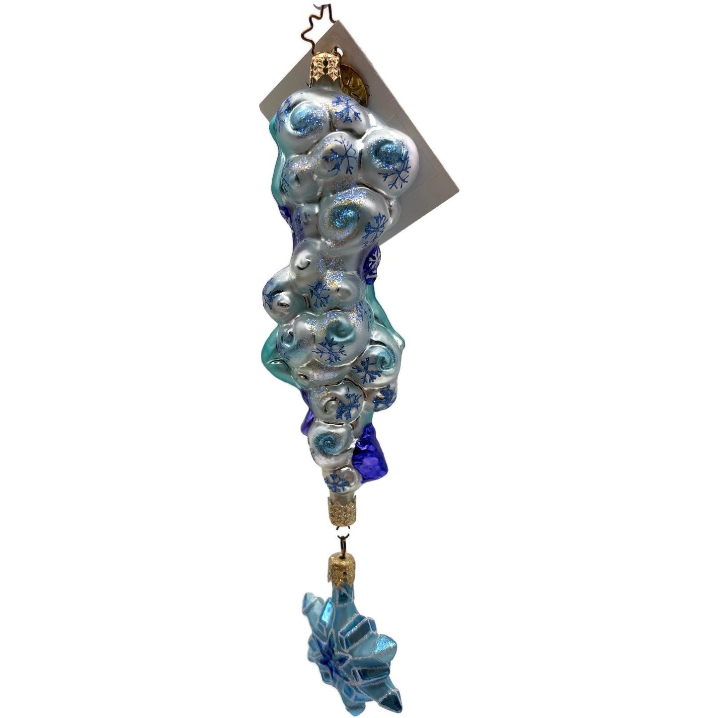 Christopher Radko Winter Frolic Blue Snowflakes Christmas Tree Ornament 1010222