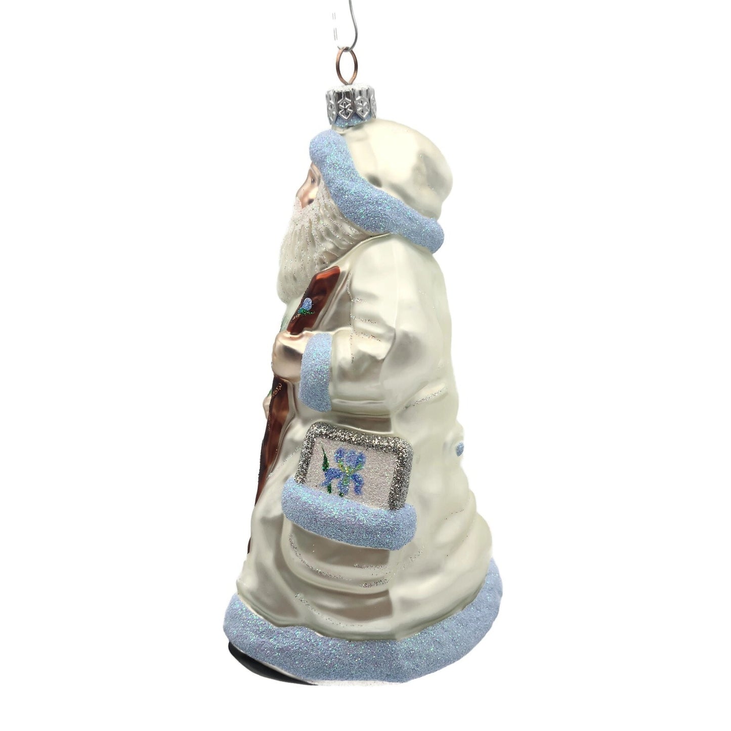 Patricia Breen Santa for Kevin Spring Pearl Blue Christmas Holiday Tree Ornament