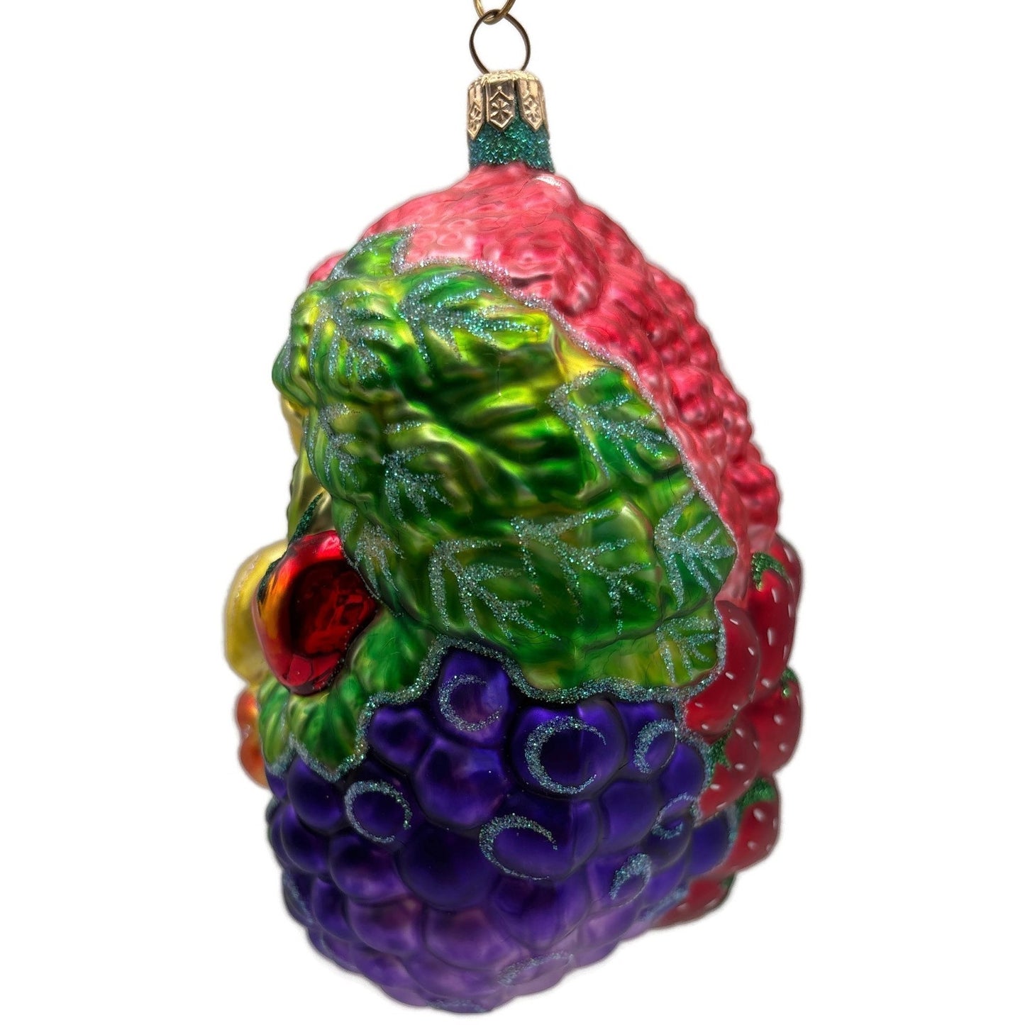 Patricia Breen Arcimbaldi Santa II Fruit Green Background Christmas Ornament