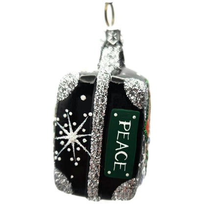 Patricia Breen Miniature Valise North Pole Black Snowman Christmas Tree Ornament