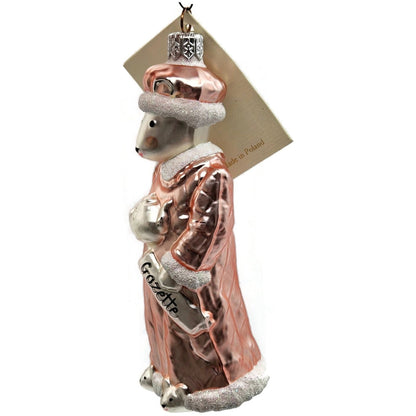 Patricia Breen Mrs Mouse Pink Gazette Hand Blown Glass Christmas Tree Ornament