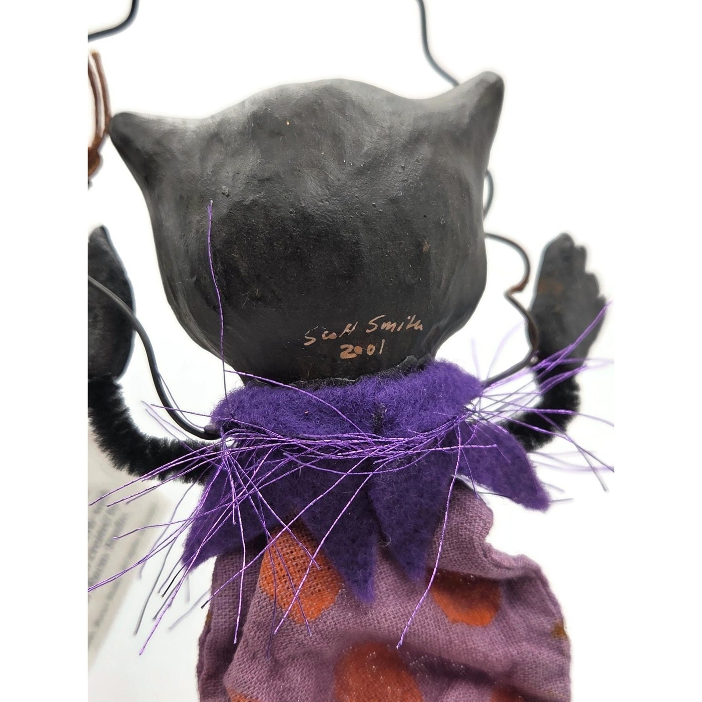 Scott Smith Rucus Studio Black Licorice Cat Orange Ornament 2001 Halloween