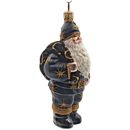 Patricia Breen Nordstrom Santa Claus Black Moons Stars Christmas Ornament