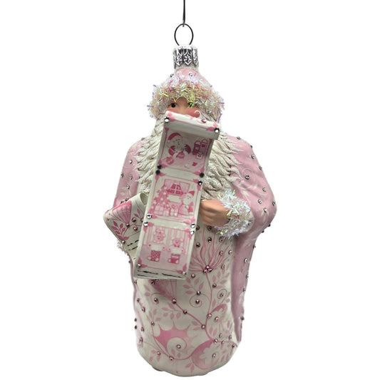 Patricia Breen I Read Them All Pink Chinoiserie Christmas Tree Ornament CATZ