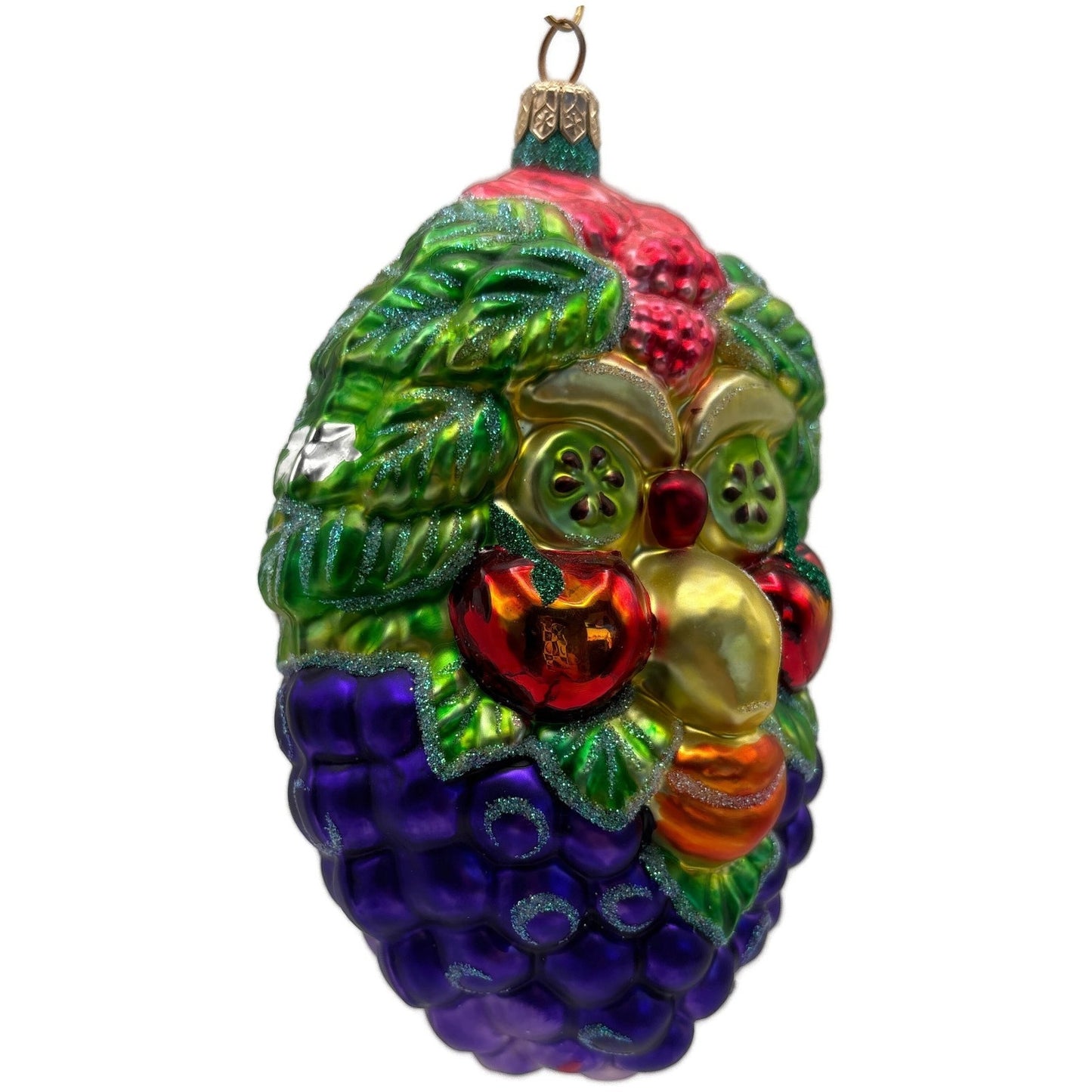 Patricia Breen Arcimbaldi Santa II Fruit Green Background Christmas Ornament