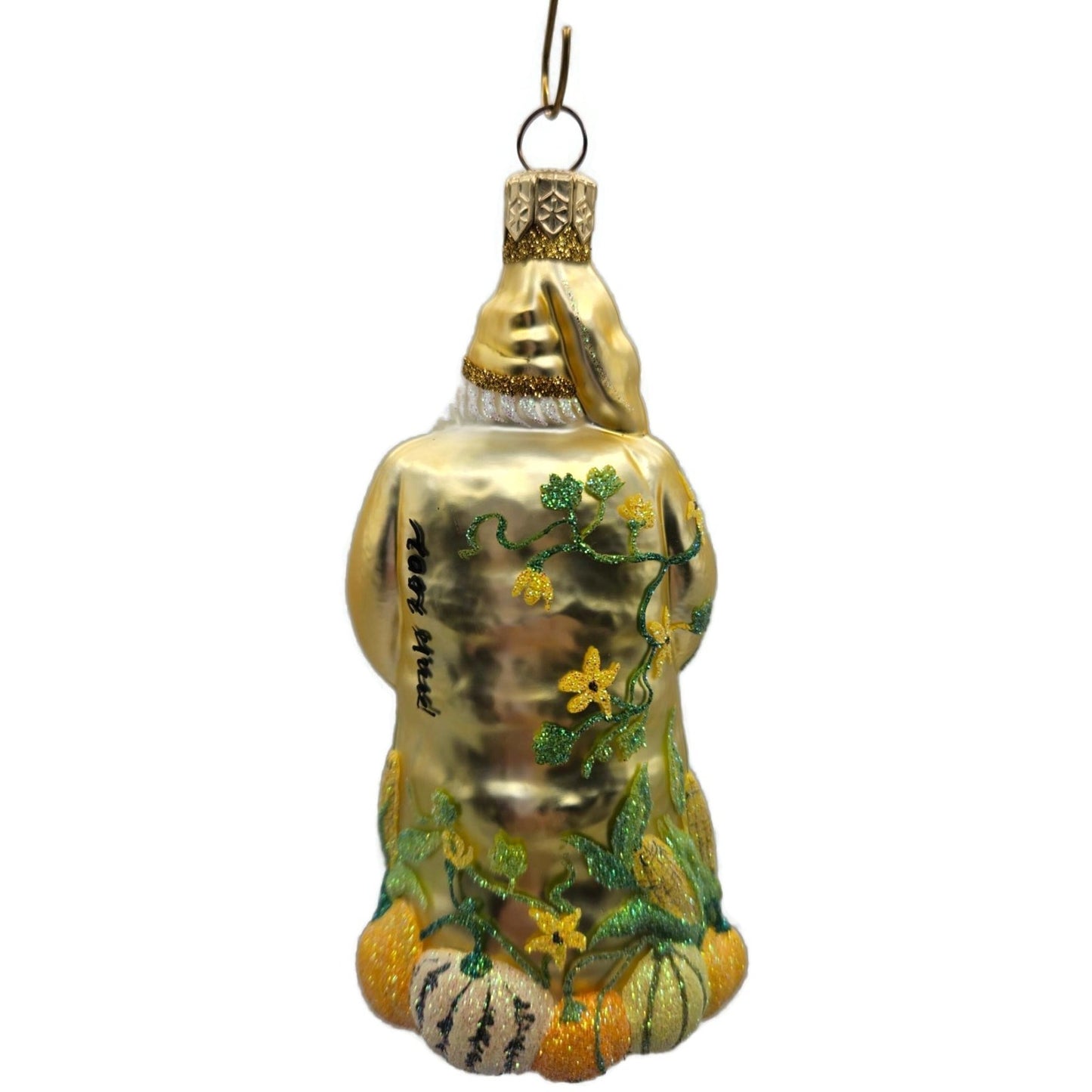 Patricia Breen Harvest Santa Gold Pumpkins Fall Christmas Ornament Signed 2230