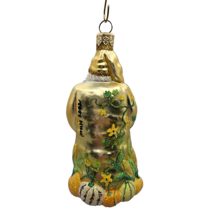 Patricia Breen Harvest Santa Gold Pumpkins Fall Christmas Ornament Signed 2230