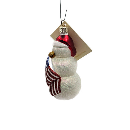 Patricia Breen Miniature Bunker Hill Snowman American Flag Patriotic Ornament