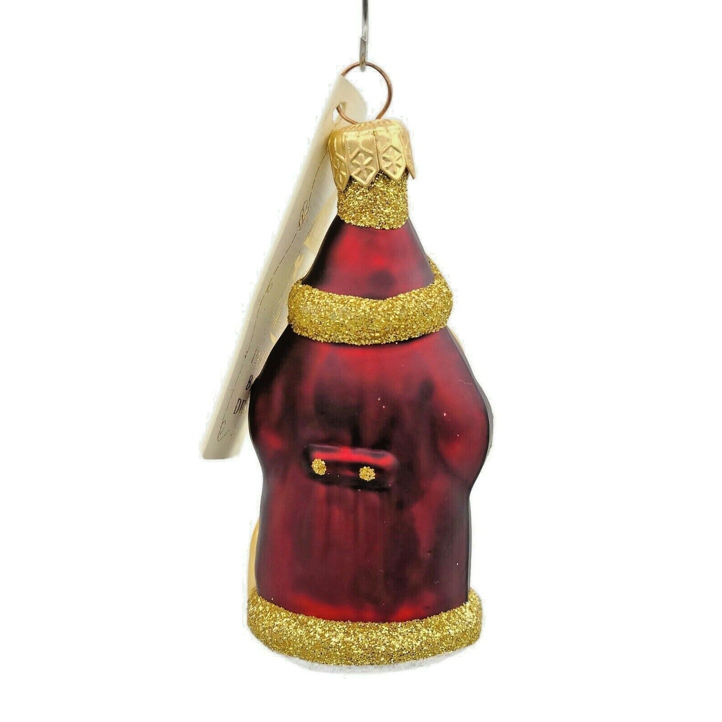 Patricia Breen Miniature Woodland Santa Bordeaux Gold Christmas Holiday Ornament