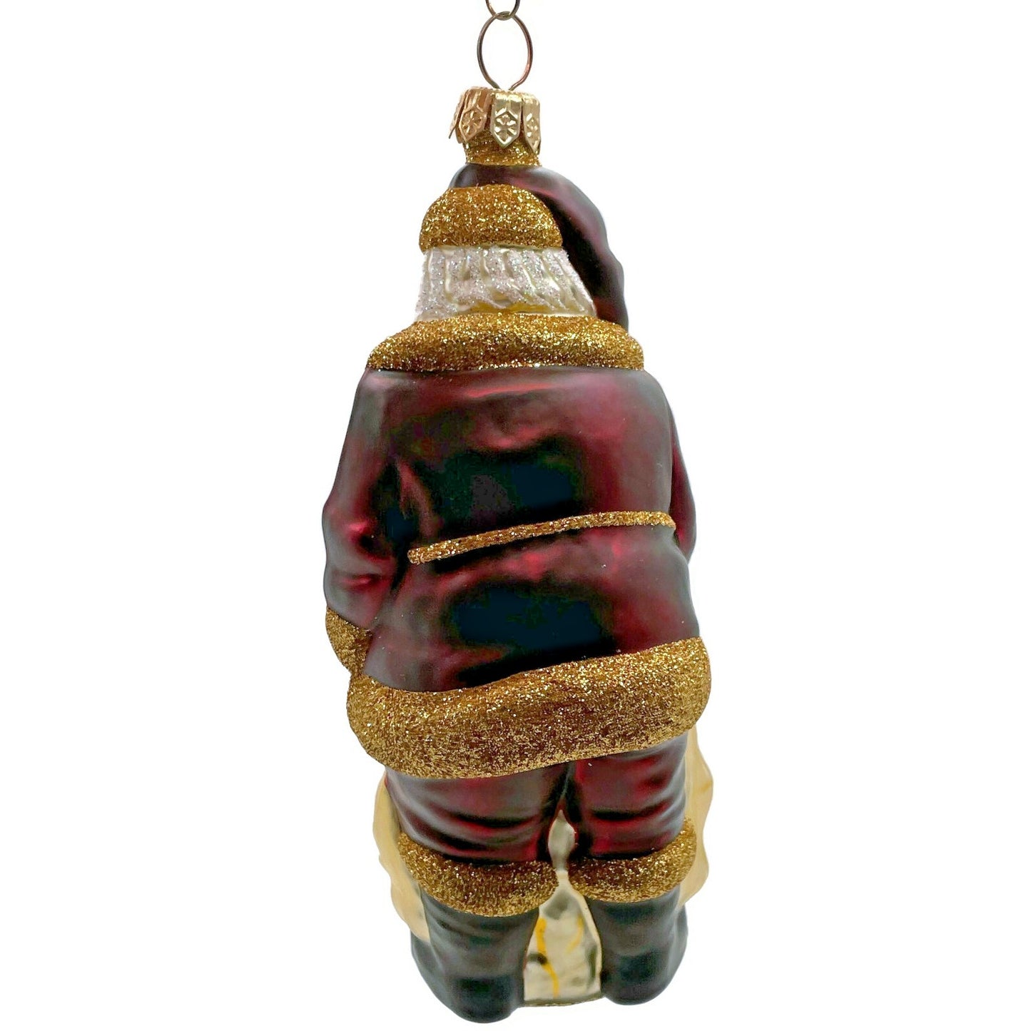Patricia Breen Santa Claus Bordeaux Gold Holly Presents Christmas Tree Ornament