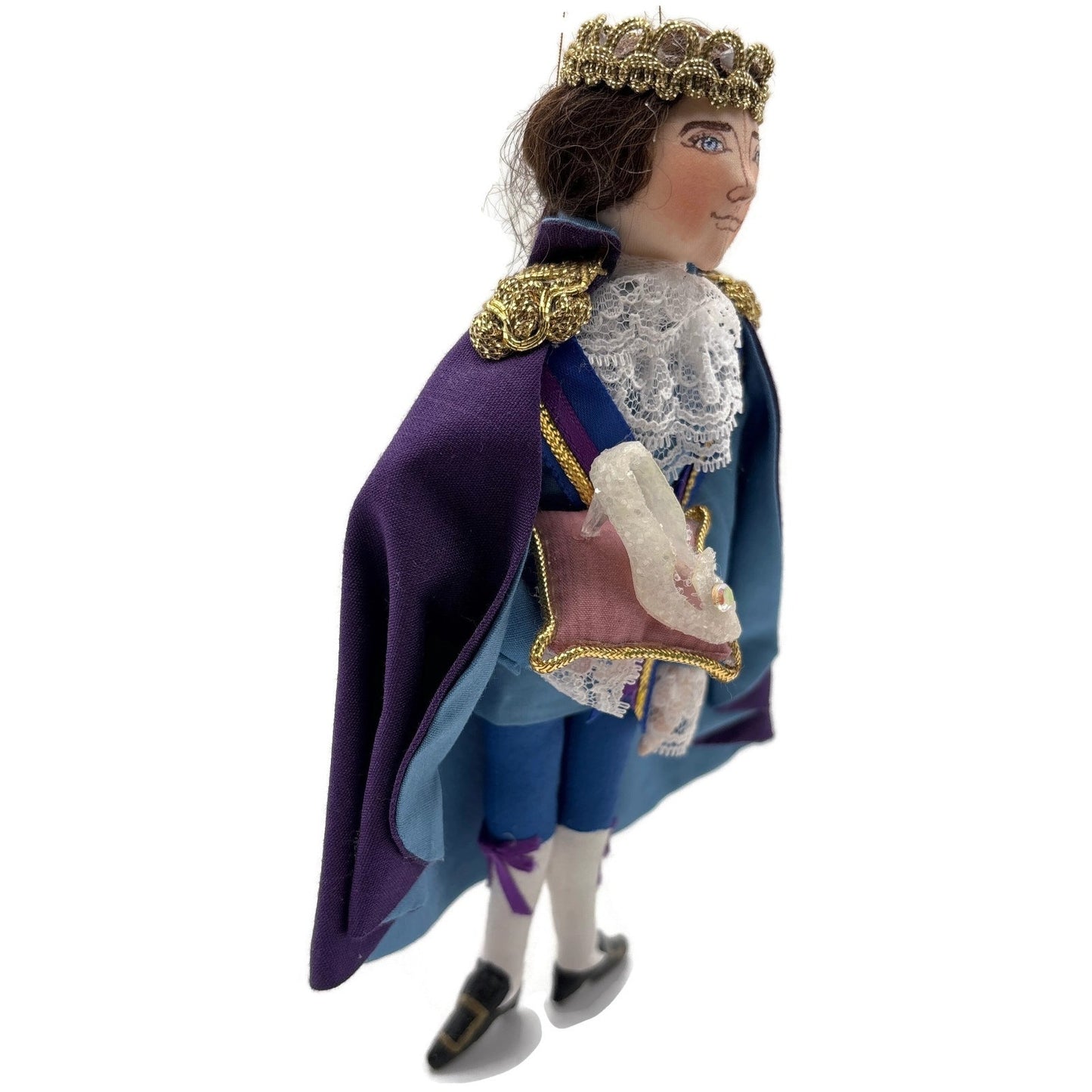 Gladys Boalt Prince Charming Cinderella Fabric Handmade Signed Holiday Ornament