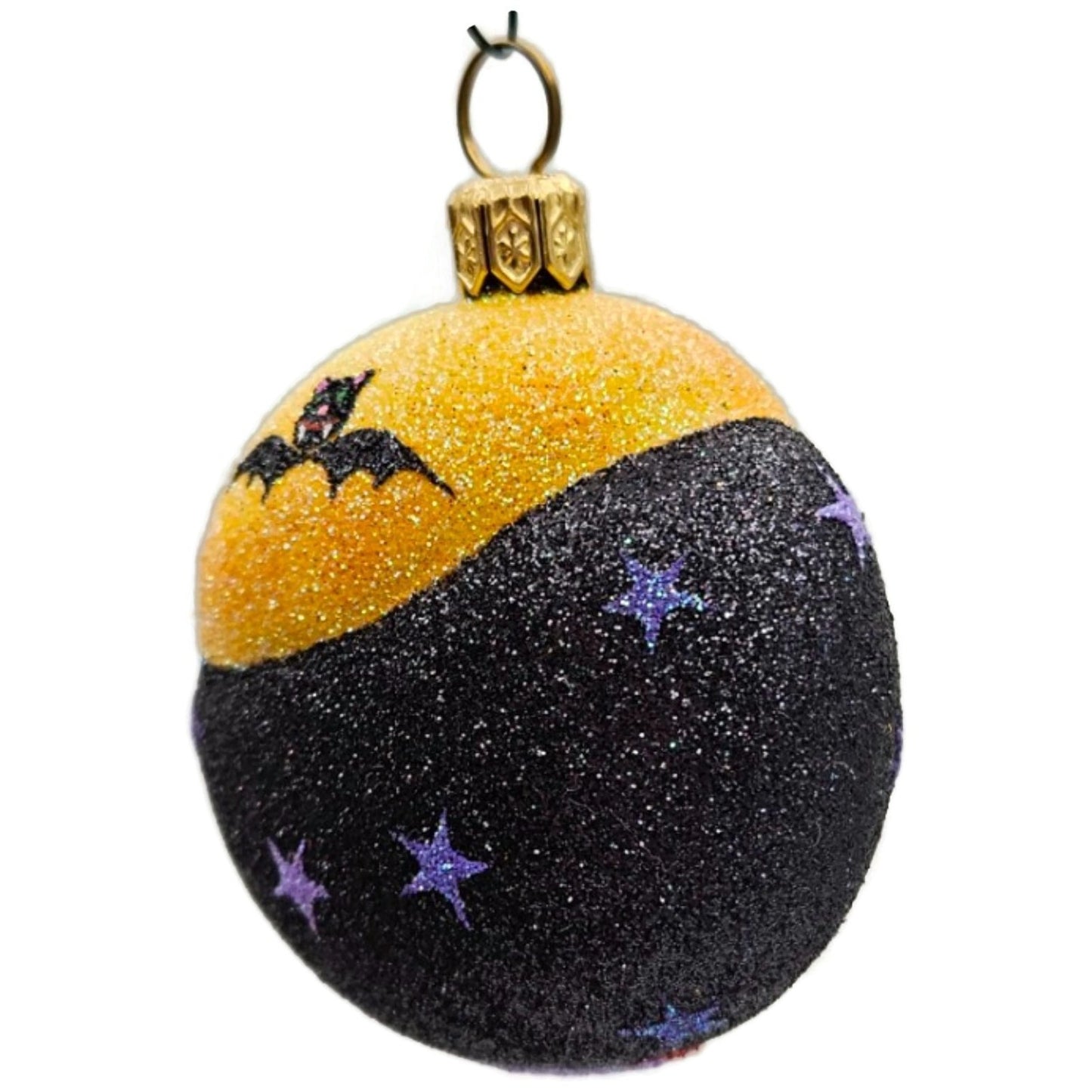 Patricia Breen Halloween Witch Medallion Black Orange Bats Christmas Ornament