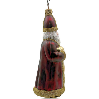 Patricia Breen Saint Nicholas Bordeaux Gold Glitter Christmas Tree Ornament