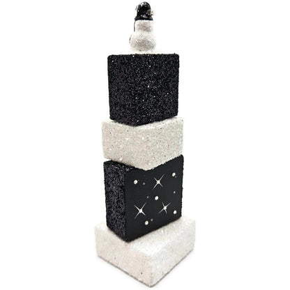 Patricia Breen Presenting Black Snowman Free Standing Christmas Ornament Blocks