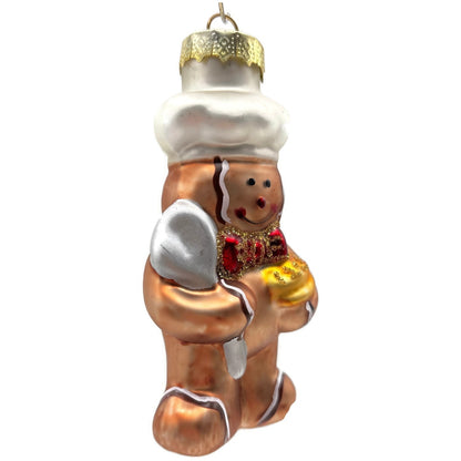 Gingerbread Baker Cookie Glitter Glass Sweets Glass Christmas Tree Ornament