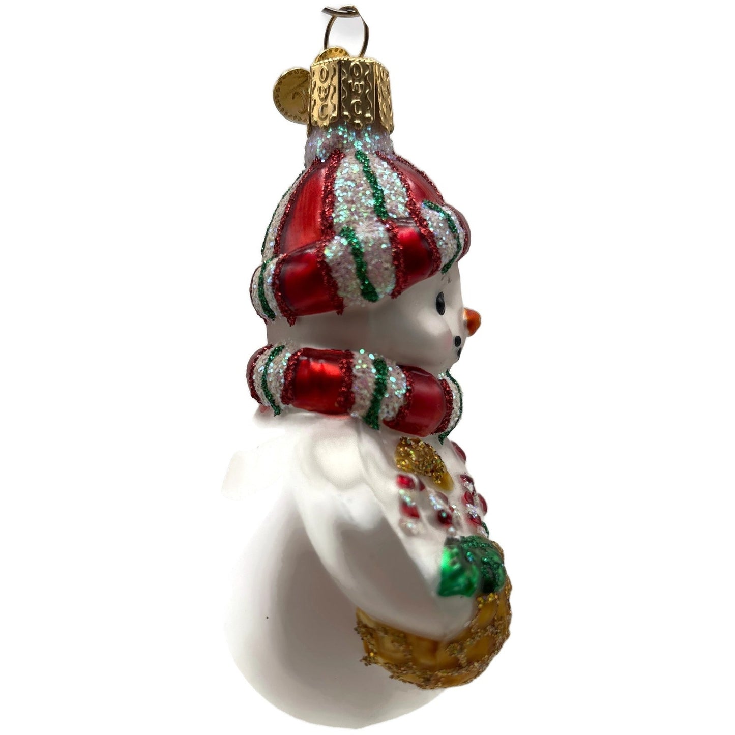 Old World Christmas Sweetie Pie Snowman Glitter Glass Christmas Tree Ornament