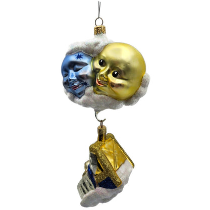 Patricia Breen Sweet Dreams Pearl Bed Gold Trim Moon Sun Christmas Tree Ornament